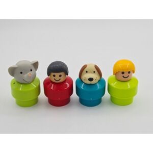 Vintage 1990 Fisher-Price Little People Figures Set Chunky Elephant Dog People